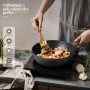Kitchen Academy Batterie de Cuisine Induction 12 Pièces Antiadhésives | Noir Granite Set de Poêles et Casseroles, 100% Sain et S