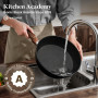Kitchen Academy Batterie de Cuisine Induction 12 Pièces Antiadhésives | Noir Granite Set de Poêles et Casseroles, 100% Sain et S