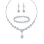 Zolkamery Parure Mariage Femme avec Zircon Cubique 5A Blanc, Ensemble de Bijoux Boucles d'oreilles Collier Bracelet en Forme de