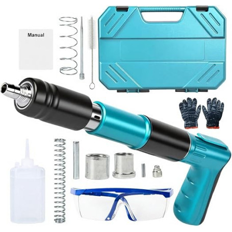 Risegun Cloueur Beton,Pistolet à Clous Manuel à 5 vitesses,Ongles non inclu | cloueuse pneumatique silencieuse pour plafond, ins