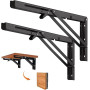 2 Pièces Equerre Etagere Pliante，Étagère Murale, Supports Pliants pour à Micro-ondes, Support accessoires van aménagé Console Pl