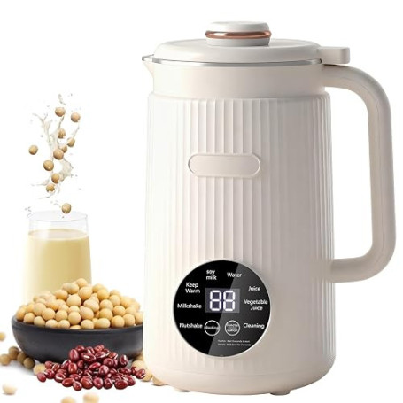 Machine à lait de noix 8 en 1, 1 200 ml, machine à lait végétal et machine à lait de soja avec minuterie, fonction maintien au c