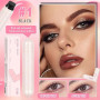 2PCS Eyeliner Stamp, Double Eye Liner Noir Waterproof Liquide Stamp, Imperméabilisation Durable, Facile à Enlever (Noir + Marron