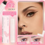 2PCS Eyeliner Stamp, Double Eye Liner Noir Waterproof Liquide Stamp, Imperméabilisation Durable, Facile à Enlever (Noir + Marron