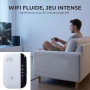 WiFi Repeater,300Mbps 2.4 GHz WiFi Extender,Installation Rapide | Port Ethernet Gigabit,Couvre jusqu'à 300m² et 45appareils，Port