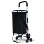 VOUNOT® Chariot de Courses 6 Roues en Aluminium avec Compartiment Impermeable Isotherme Caddie de Courses Pliable 3 en 1 Sac Cha