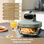 DREAME Tasti Friteuse à air en verre portable 5 en 1, 2,5 L + 4,5 L | 2 cuves, cuisson sans huile, rôtir, griller, réchauffer, m