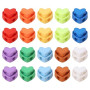 XENQITO 20 Pièces Stop Cordon, Cœur Bouchon de Cordon, Bloqueur De Cordon, Nylon Plastique Double Trou Bloque Lacet, pour Sac à
