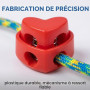 XENQITO 20 Pièces Stop Cordon, Cœur Bouchon de Cordon, Bloqueur De Cordon, Nylon Plastique Double Trou Bloque Lacet, pour Sac à