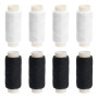 8 Bobine Fil Machine a Coudre Noir et Blanc, 160 m/Bobine Fil Couture Resistant, Fils Polyester, fils à coudre pour machine à co