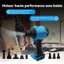 Souffleur à moteur haute vitesse 447 MPH sans balais - Compatible avec batterie Makita 18V pour garage, atelier, nettoyage de ma