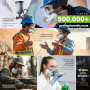 AirGearPro G-500 Masque Protection Respiratoire Réutilisable avec filtres | Masque à gaz Anti-Poussière avec Filtres A1P2 et Lun
