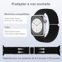 CeMiKa Bracelet Tressé Compatible avec Apple Watch 44mm 45mm 46mm 49mm | Nylon Élastique Stretch Alternative Sport Band pour iWa