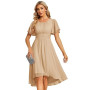 Ever-Pretty Robe de Cocktail Soirée Femme Col Rond Manches Courtes Mousseline EG02053