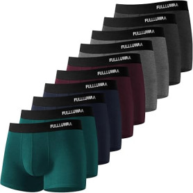 Fullluwaa Boxer Homme Coton Lot de 10, Doux Ceinture Élastique | Calecon Homme Coton, Confortable et Transpirable, Coton doux, A