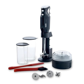 bamix Set mixeur plongeant M350 MAXX avec support, 2 récipients, 4 accessoires, Processeur, Spatule, Brosse de nettoyage, 300 W,