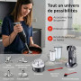 bamix Set mixeur plongeant M350 MAXX avec support, 2 récipients, 4 accessoires, Processeur, Spatule, Brosse de nettoyage, 300 W,