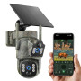 VOOPEAK Caméra de sécurité cellulaire 4G LTE, Double Objectif PTZ 360° avec Suivi Automatique, caméra Solaire sans Fil pour exté