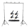UTEBIT Support Toile de Fond Photo 200 x 150cm, Kit Support de Fond Trépied Réglable avec 4 Pinces à Ressort de Transport pour S