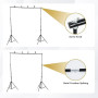 UTEBIT Support Toile de Fond Photo 200 x 150cm, Kit Support de Fond Trépied Réglable avec 4 Pinces à Ressort de Transport pour S