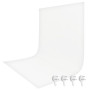 Alaoo Toile de Fond, 1.5x2M Mousseline Lavable Pliable 4 Clous, Blanc | Fond Mousseline pour Photographie Vidéo Camera Prise de