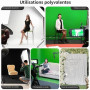 Alaoo Toile de Fond, 1.5x2M Mousseline Lavable Pliable 4 Clous, Blanc | Fond Mousseline pour Photographie Vidéo Camera Prise de