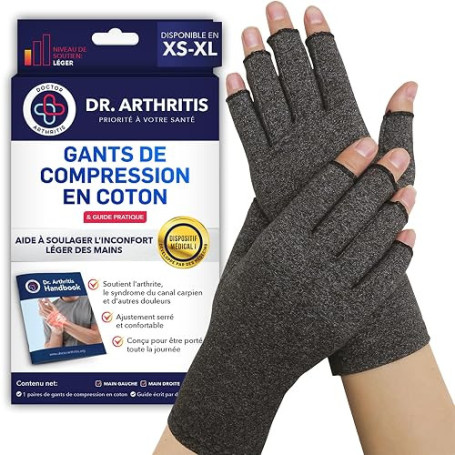 Dr. Arthritis Gants Arthrose Conçus par des Médecins, Orthese Pouce - Soulagement des douleurs des mains, Attelle Pouce Homme Fe