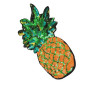 Tiardey 2 pcs Ananas Fer sur Patchs Fruits Sequin Brodé Appliques Coudre sur Applique pour Vêtements Tenue Ornement Sac à Dos Em