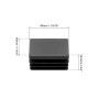 QWORK® 20 PCS 40 x 40 mm Bouchons à lamelles pour Tube carré, Embout de Bouchon en Plastique Noir carré pour Tube de Tuyau, Plas