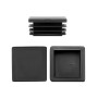 QWORK® 20 PCS 40 x 40 mm Bouchons à lamelles pour Tube carré, Embout de Bouchon en Plastique Noir carré pour Tube de Tuyau, Plas