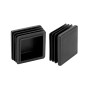 QWORK® 20 PCS 40 x 40 mm Bouchons à lamelles pour Tube carré, Embout de Bouchon en Plastique Noir carré pour Tube de Tuyau, Plas