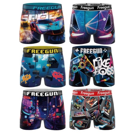 FREEGUN Lot de 6 Boxers Microfibre Homme