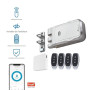 Nivian Verrou invisible intelligent, Serrure électronique WiFi avec application mobile et télécommandes, double moteur anti-vand