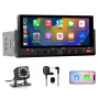 AWESAFE Autoradio Carplay 1 DIN avec CarPlay & Android Auto/6.86" Écran HD/FM, USB/Type-C/Caméra de Recul/Commande Vocale