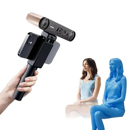 Revopoint Inspire 2 Scanner 3D, Précision 0.03mm, Scan Extérieur, Premium | Mode Double Lumière & Laser, Zoom Optique, Scan Coul
