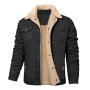 Svanco Manteau d'hiver Chaud pour Hommes, Veste Polaire Militaire avec Col, Blouson de Travail à 5 Poches