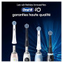 Oral-B Brossettes de Rechange Radiant White, lot de 8, Noires | Recharges Brosse à Dents Électrique iO, pour Adultes, Tête Ronde