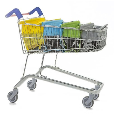Trolley Bags Sac Jeu de 4 de Chariot de Courses pour Chariot à Roulettes de Supermarché Sac de Plage