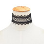Prosy Collier ras du cou en velours noir, gothique, dentelle, réglable, pour femmes et filles, métal