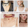COYUN 4 Pcs Collier ras du cou pour femme, collier classique en forme de cœur des années 90, collier en couches, collier ras du