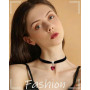 WINXMIN 1 pièce CollierRas du Cou Fille en Velours Noir Gothique Collier Ras du Cou Classique en Velours Coeur Collier Réglable