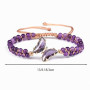 Alide Bracelet en améthyste pour femme avec breloques papillon, bracelet en pierres précieuses de guérison, cadeau pour annivers