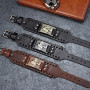 Bracelet en cuir noir Antique argent Viking renard noeud celtique manchette irlandaise large bracelets en cuir style Punk bracel