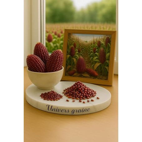 25 Graines de Maïs Fraise Acajou - Zea mays – Une variété rare et décorative - Ornemental - POP CORN - Fruit Legume Jardin - 443
