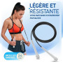 Corde a sauter sport, PORTENTUM Corde à Sauter Réglable pour Enfant & Adulte pour Fitness, Crossfit, Sport, Boxe 2.8M