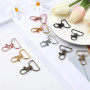 50 Pièces Mousqueton Porte Clé,Fermoirs Mousquetons Pivotants,D Fermoir Porte-clés Clip pour Bijoux, Sac à Main, Sac à Bandouliè