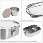 GOLDEN KEY lunch box inox 1400 ml pour adultes boite lunch Boîte à bento en acier inoxydable avec compartiments et anneau en sil