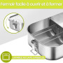 GOLDEN KEY lunch box inox 1400 ml pour adultes boite lunch Boîte à bento en acier inoxydable avec compartiments et anneau en sil
