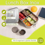 GOLDEN KEY lunch box inox 1400 ml pour adultes boite lunch Boîte à bento en acier inoxydable avec compartiments et anneau en sil