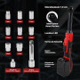 luolety Clé à cliquet sans fil étendue de 3/8", cliquet électrique de 80 N.m, 320 tr/min, tête étendue de 16 cm, jeu de clés à c